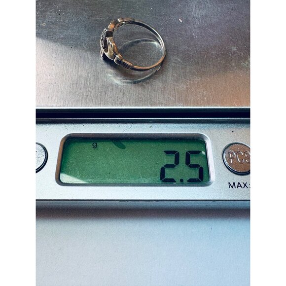 Estate Sterling Silver 925 Claddagh Ring Heart & Crown Design, Size 7, 2.5g - Picture 9 of 9